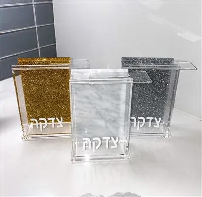 Egyedi akril Lucite Tzedakah Box adománydoboz